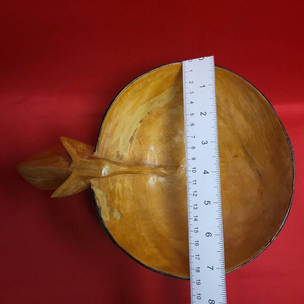 Vintage Wooden Handmade Elephant Bowl Dish Wood Carving